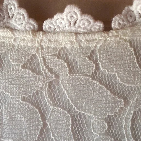 AUW lace sleeveless dress,late 90's creamy white color sizeL - Picture 6 of 7